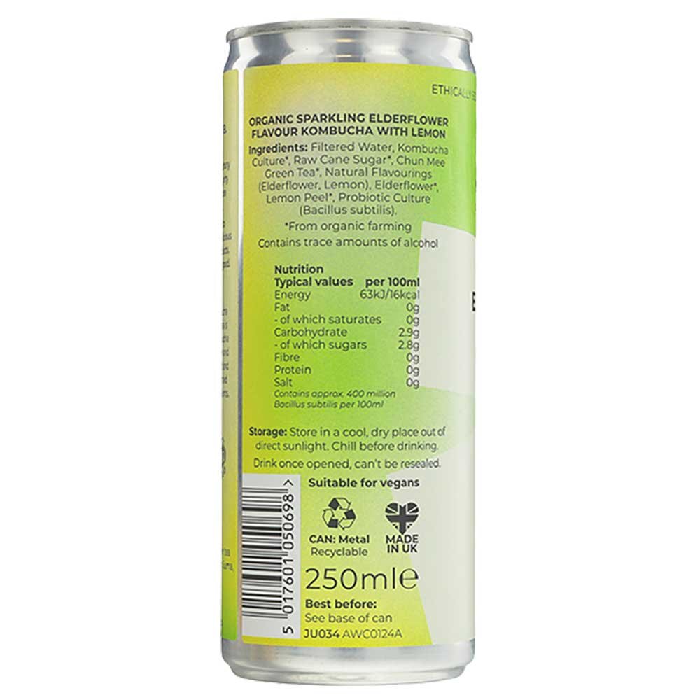 Organic Elderflower Lemon Kombucha Suma 250ml Organic Elderflower Lemon Kombucha Suma 250ml