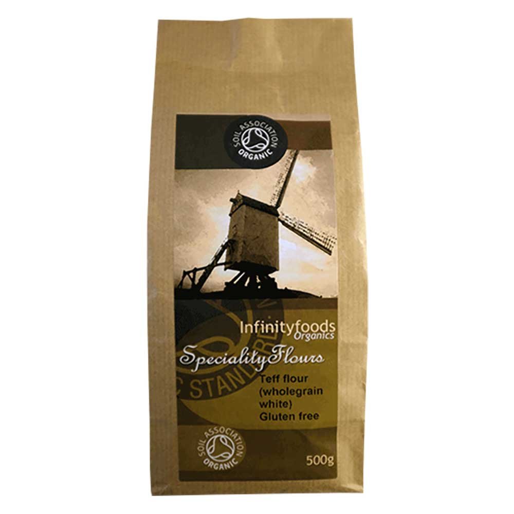 Organic Teff Flour - wholegrain white Infinity Foods 500g Organic Teff Flour - wholegrain white Infinity Foods 500g