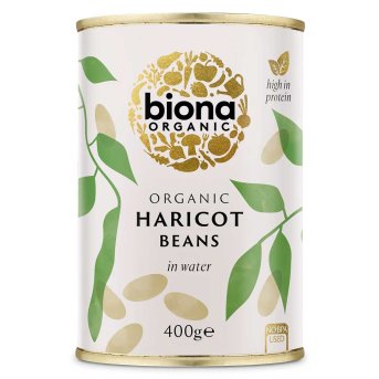 Organic Haricot Beans in tins Biona 400g