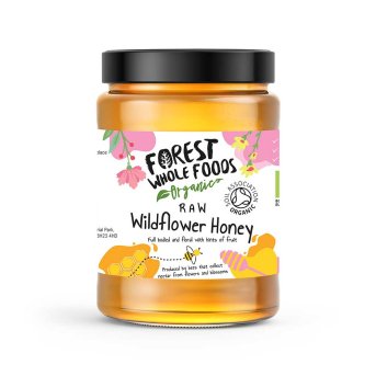 Organic Raw Wildflower Honey Forest Whole Foods 6x500g