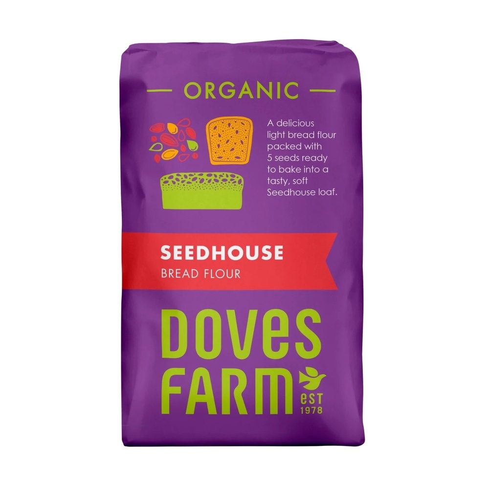 Organic Seedhouse Bread Flour Doves Farm 5x1kg Organic Seedhouse Bread Flour Doves Farm 5x1kg