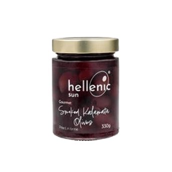 Smoked Kalamata Olives - pitted in brine Hellenic Sun 330g