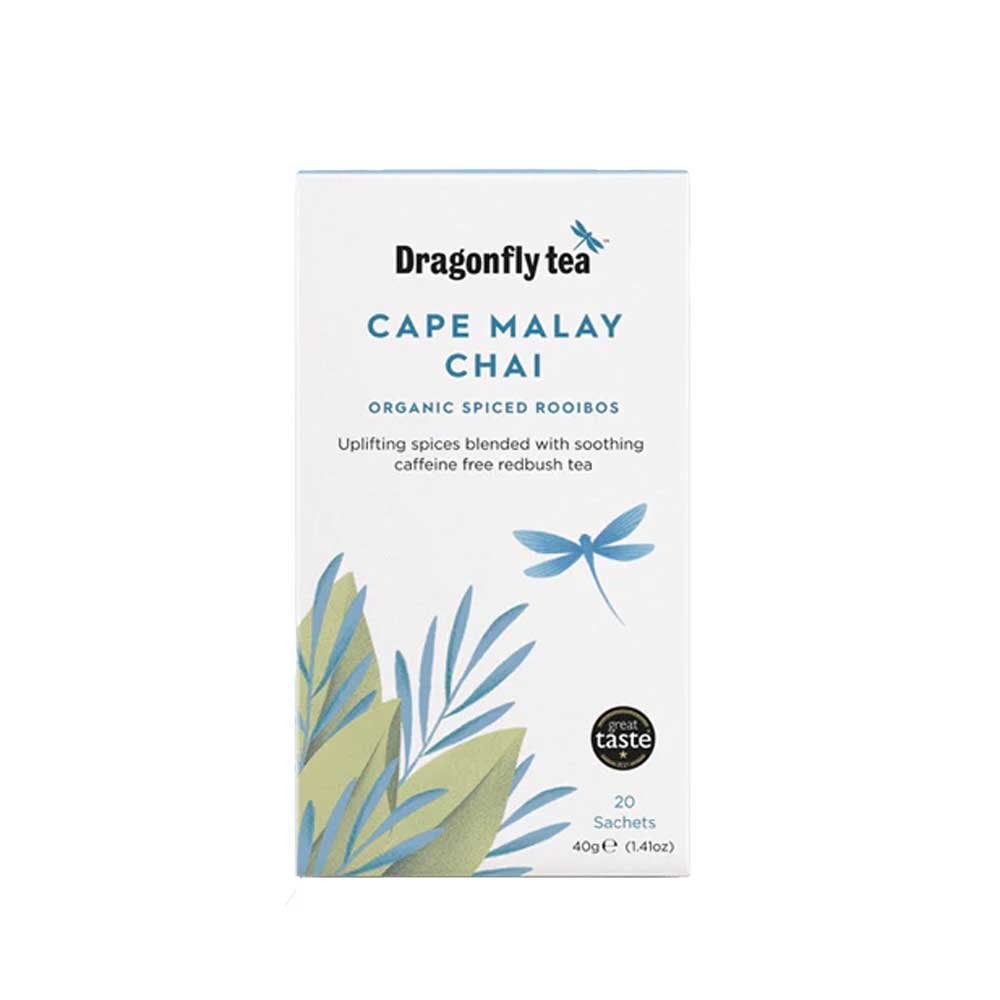 Organic Cape Malay Rooibos Chai Bags Dragonfly Tea 4x20bgs
