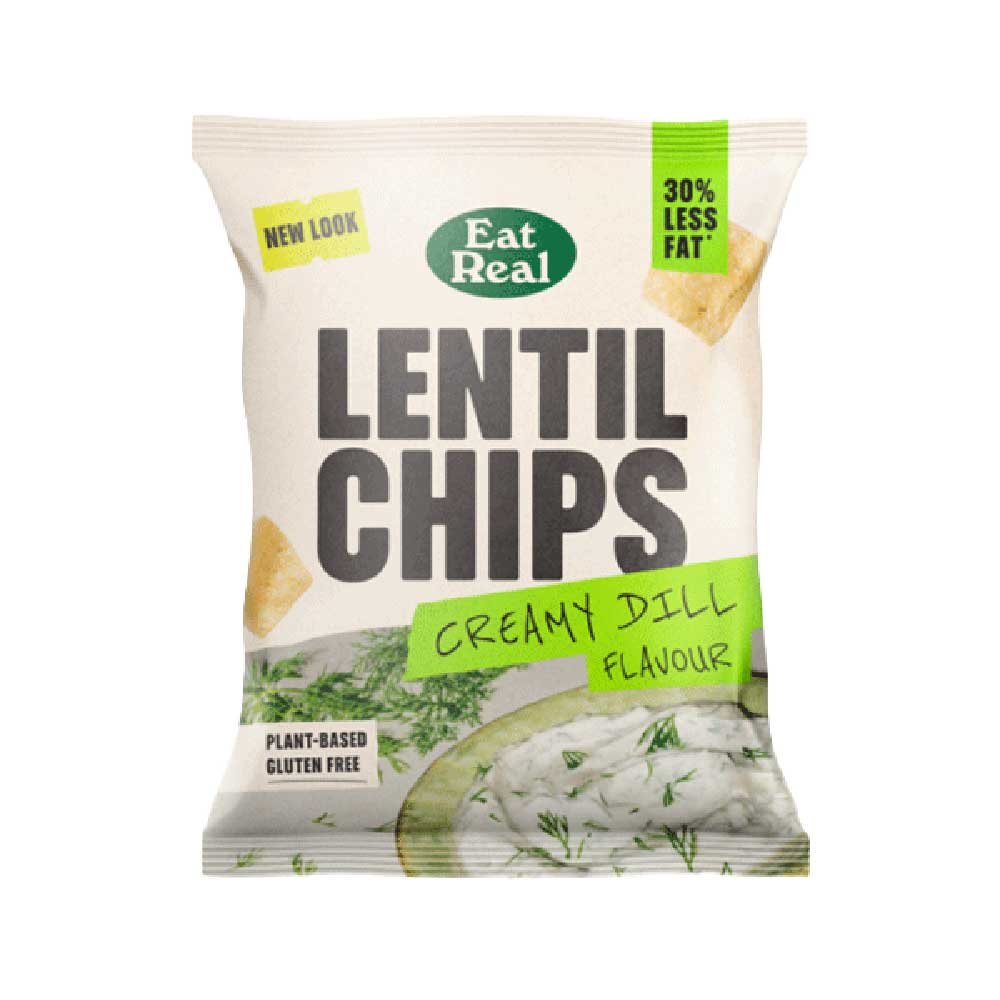 Creamy Dill Lentil Chips Eat Real 40g Creamy Dill Lentil Chips Eat Real 40g