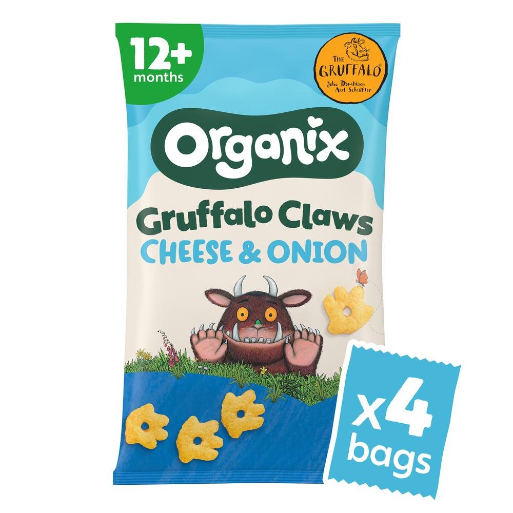 Organic Cheese & Onion Gruffalo Claws Organix 3x4x15g Organic Cheese & Onion Gruffalo Claws Organix 3x4x15g