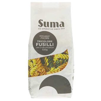 Organic Tricolore Fusilli - in paper Suma 500g Organic Tricolore Fusilli - in paper Suma 500g