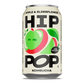 Apple & Elderflower Kombucha Hip Pop 330ml Apple & Elderflower Kombucha Hip Pop 330ml