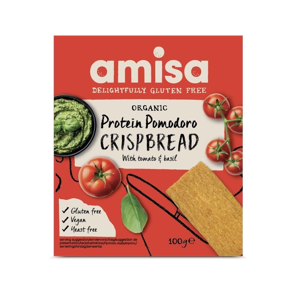 Organic Protein Pomodoro Crispbread Amisa 12x100g Organic Protein Pomodoro Crispbread Amisa 12x100g