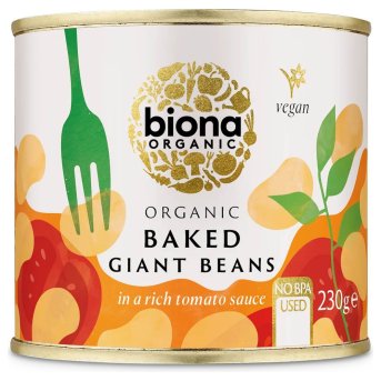 Organic Baked Giant Beans in tins Biona 6x230g
