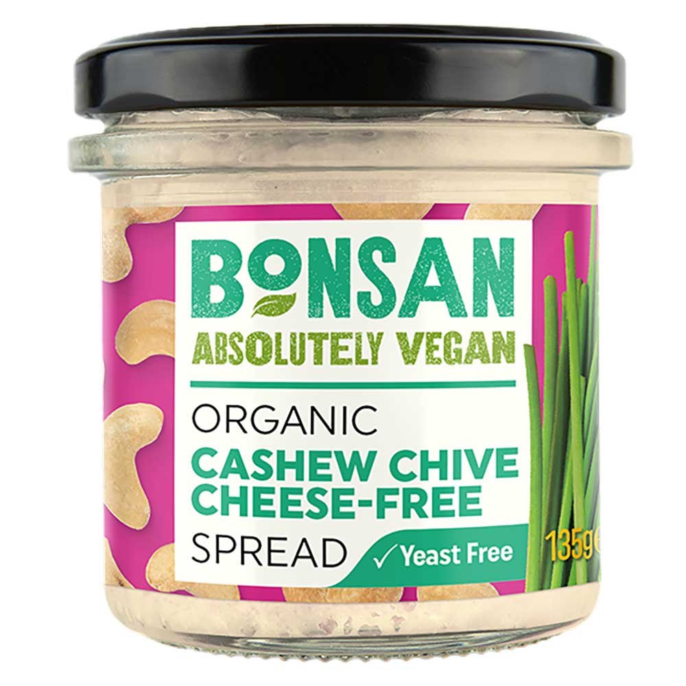 Organic Cashew Chive - cheese free spread Bonsan 135g Organic Cashew Chive - cheese free spread Bonsan 135g