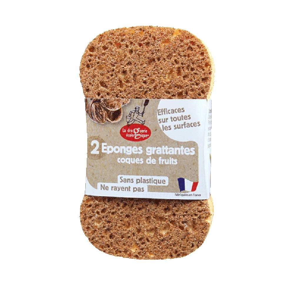 Nut Shell Sponge Scourers La Droguerie 2pack