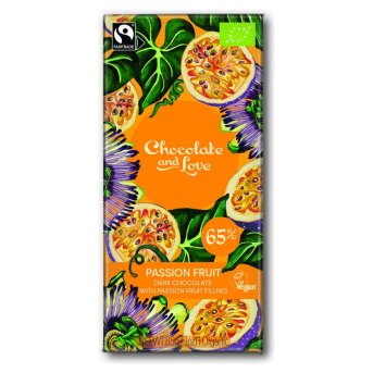 Organic Passion Fruit Filled Bar - Dark Choc 65% Organic Passion Fruit Filled Bar - Dark Choc 65%