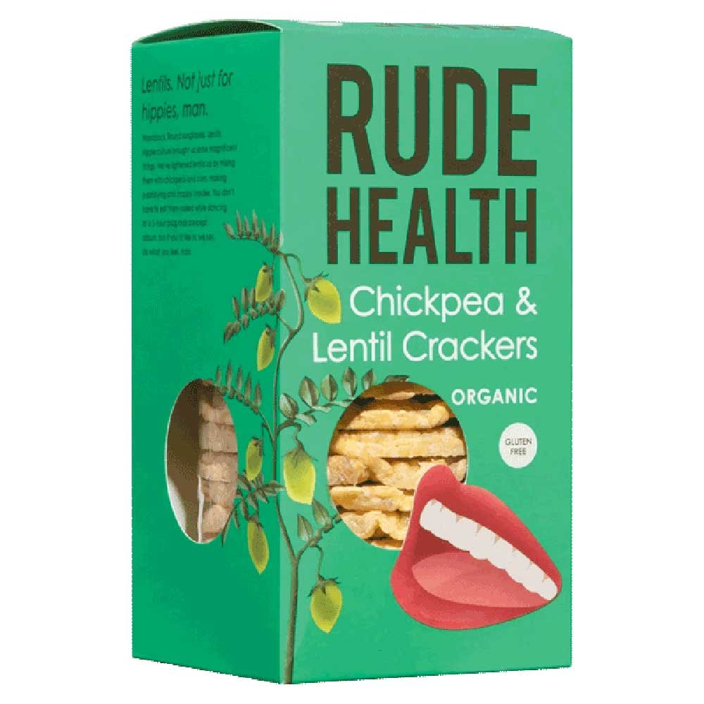 Organic Chickpea & Lentil Crackers Rude Health 120g