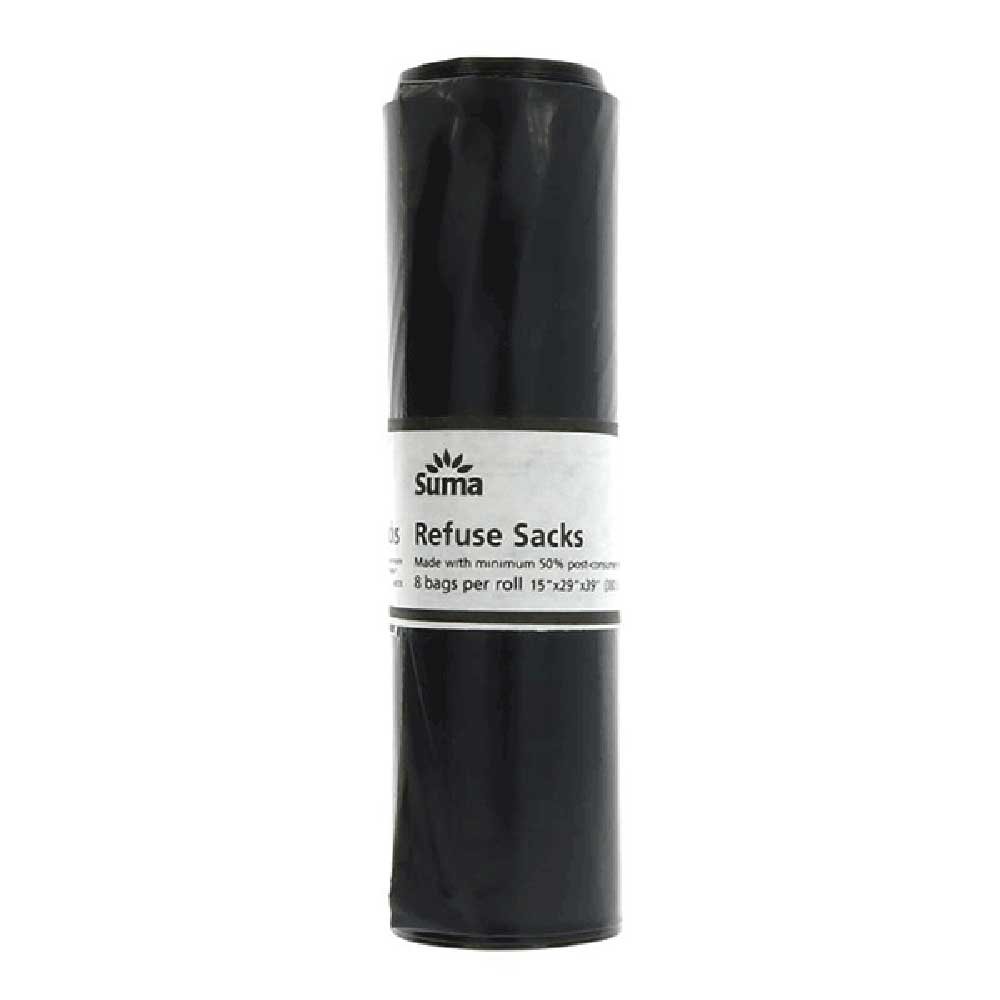 Black Bin Liners - 50% recycled Suma 8bgs Black Bin Liners - 50% recycled Suma 8bgs