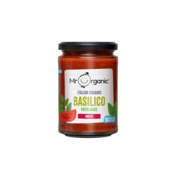 Organic Basilico Smooth Pasta Sauce Mr Organic 350g