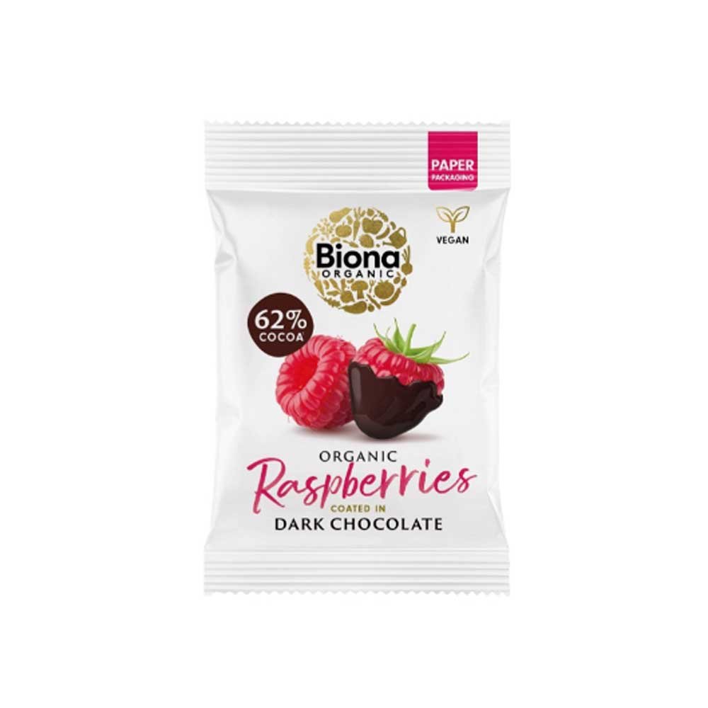 Organic Dark Chocolate Raspberries Biona 45g