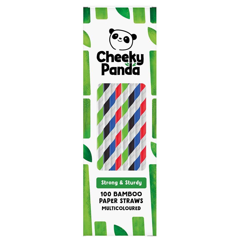 Multicoloured Paper Straws Cheeky Panda 1x100pack Multicoloured Paper Straws Cheeky Panda 1x100pack