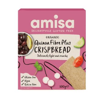 Organic Quinoa Fibre Plus Crispbread Amisa 100g Organic Quinoa Fibre Plus Crispbread Amisa 100g