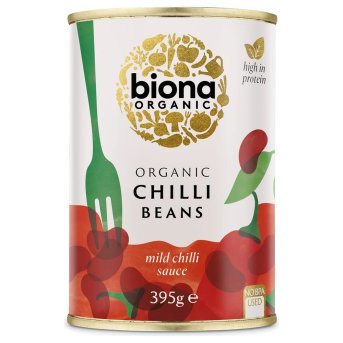 Organic Chilli Red Kidney Beans in tins Biona 6x395g Organic Chilli Red Kidney Beans in tins Biona 6x395g