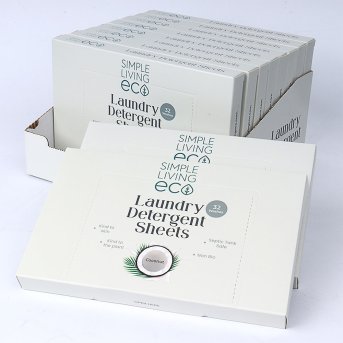 Laundry Detergent Sheet - Coconut - 32 sheets Simple Living Eco 10x85g