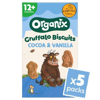 Organic Cocoa & Vanilla Gruffalo Biscuits Organix 3x5x20g Organic Cocoa & Vanilla Gruffalo Biscuits Organix 3x5x20g