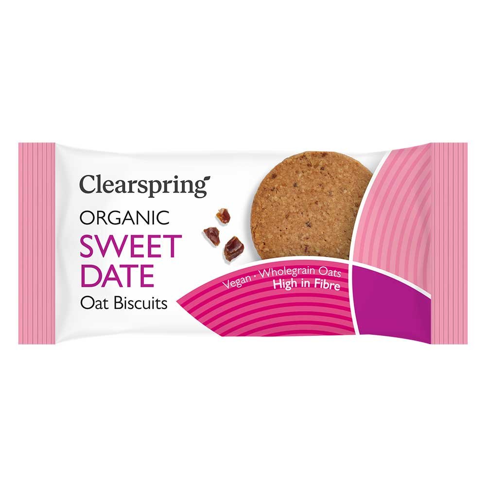 Organic Sweet Date Oat Biscuits Clearspring 40g