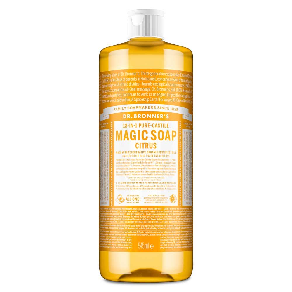 Organic Citrus-Orange Liquid Soap - single Dr. Bronner 1x946ml Organic Citrus-Orange Liquid Soap - single Dr. Bronner 1x946ml