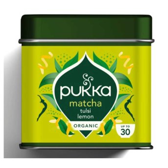 Organic Matcha Tulsi Lemon powder - tin Pukka 6x30g Organic Matcha Tulsi Lemon powder - tin Pukka 6x30g
