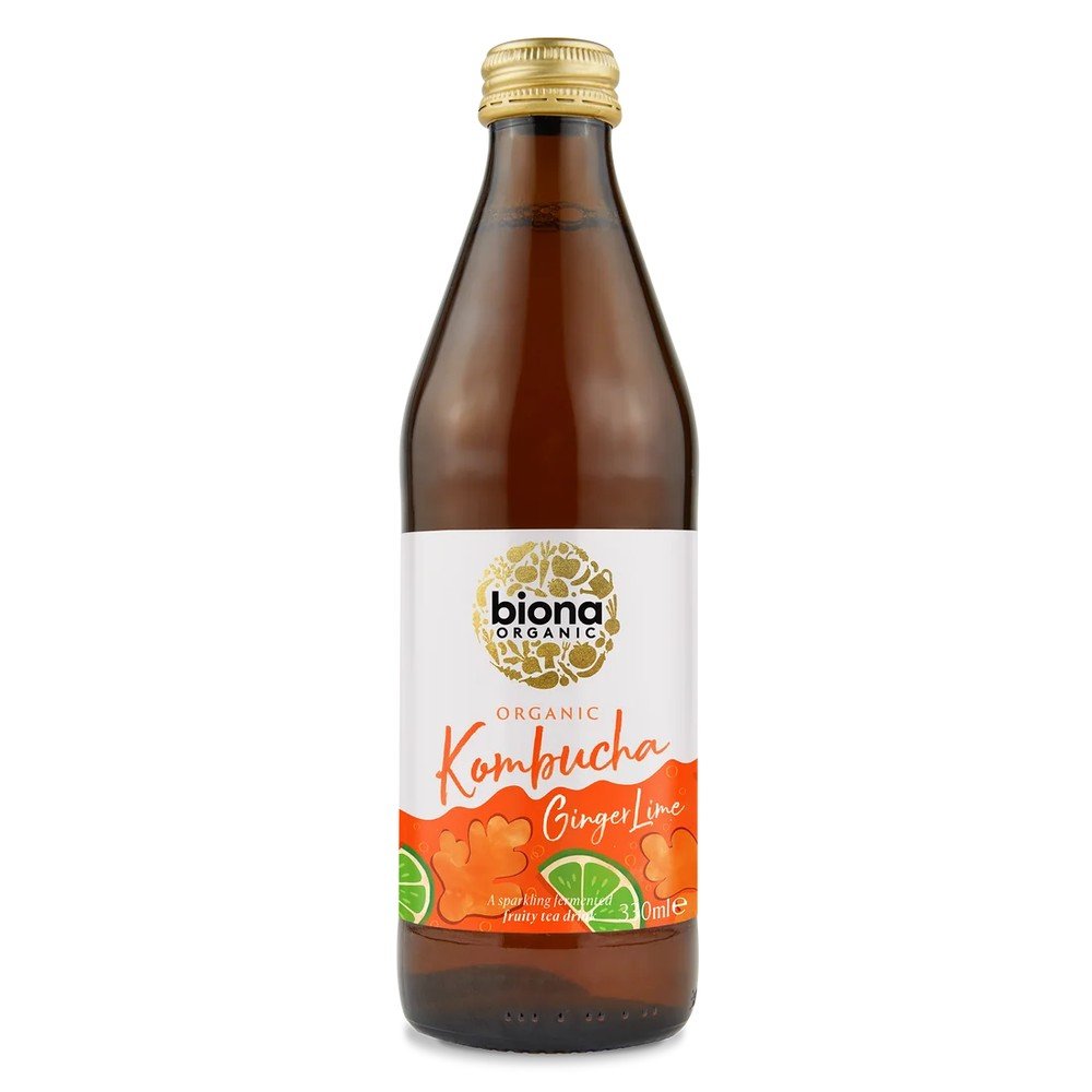 Organic Kombucha Ginger & Lime Biona 6x330ml Organic Kombucha Ginger & Lime Biona 6x330ml