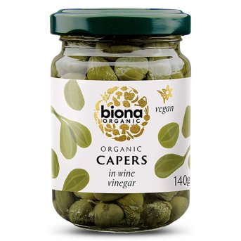 Organic Capers in wine vinegar Biona 140g