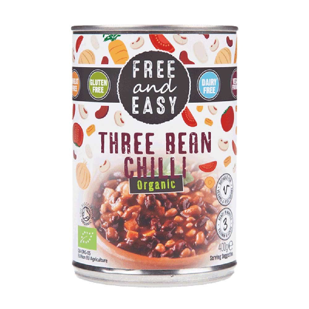 Organic Three Bean Chilli Free & Easy 400g