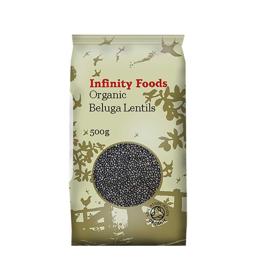 Organic Beluga Lentils Infinity Foods 500g