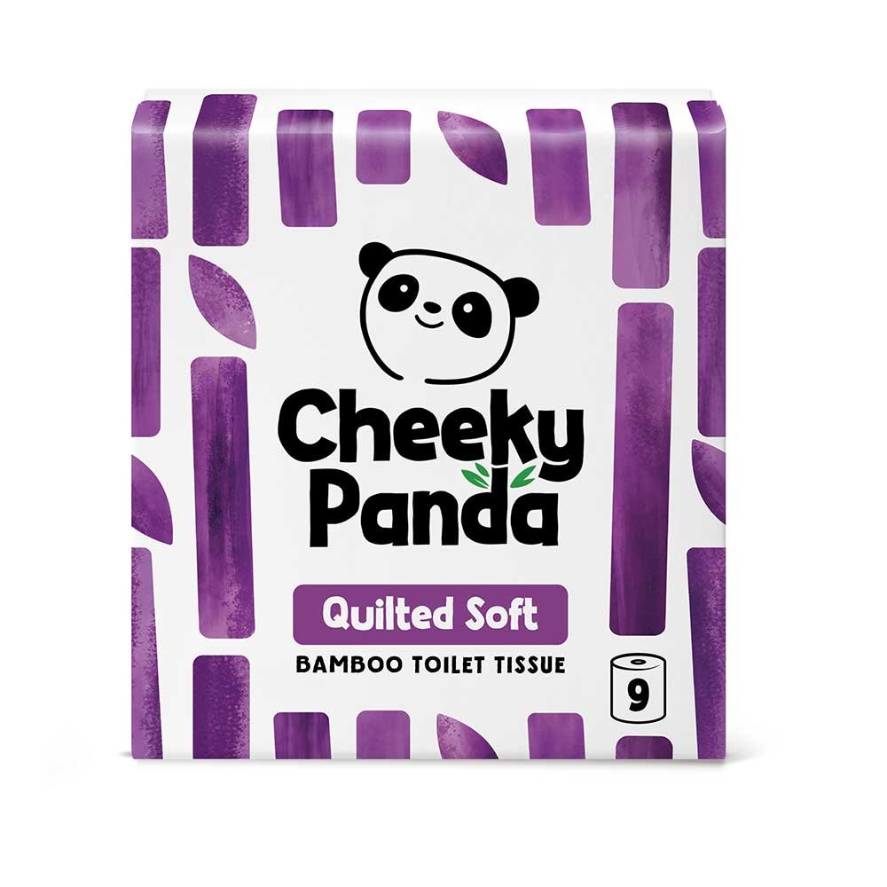 9 Toilet Rolls - Quilted Soft - 4 ply - 155 sheets Cheeky Panda 5x9pack