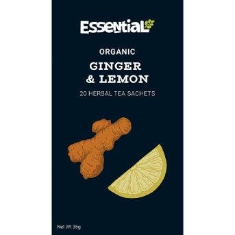 Organic Ginger & Lemon Tea Sachets Essential 20bgs