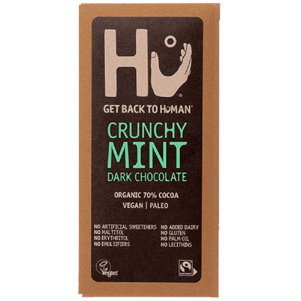 Organic Crunchy Mint Dark Chocolate Bar Hu 60g