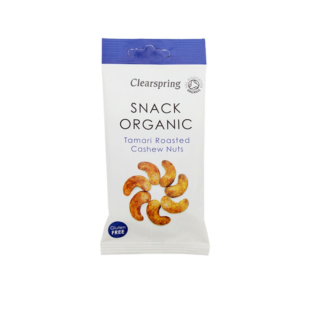 Organic Tamari Roasted Cashew Nuts Clearspring 30g