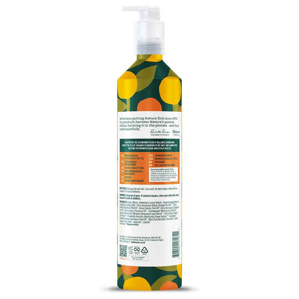 Grapefruit & Orange Shampoo - Aluminium Faith in Nature 500m Grapefruit & Orange Shampoo - Aluminium Faith in Nature 500m