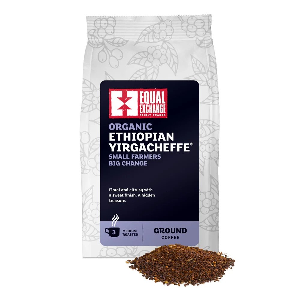 Organic Ethiopian Yirgacheffe R&G Coffee - 3 Equal Exchange 8x200g Organic Ethiopian Yirgacheffe R&G Coffee - 3 Equal Exchange 8x200g