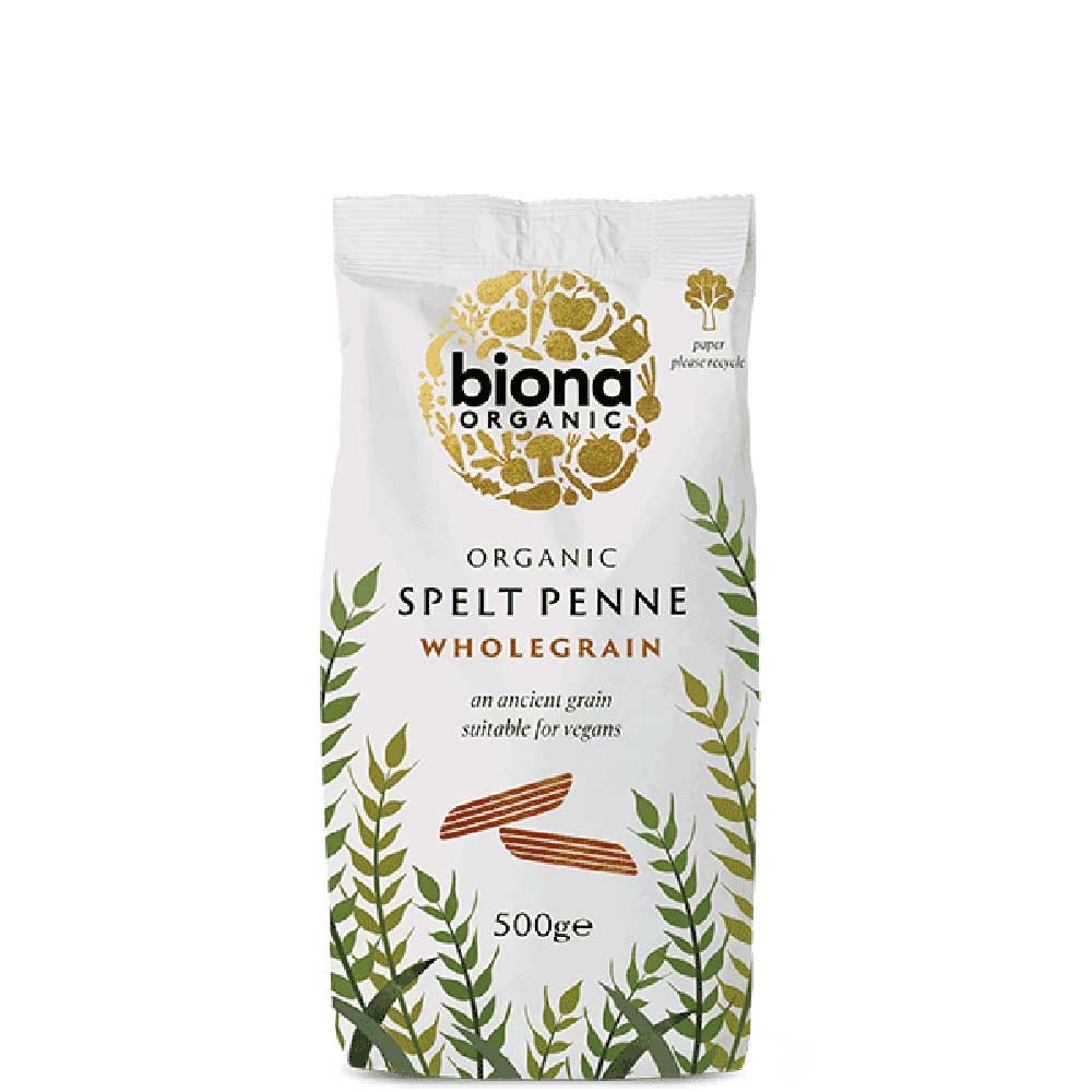 Organic Spelt Penne - wholemeal Biona 500g Organic Spelt Penne - wholemeal Biona 500g
