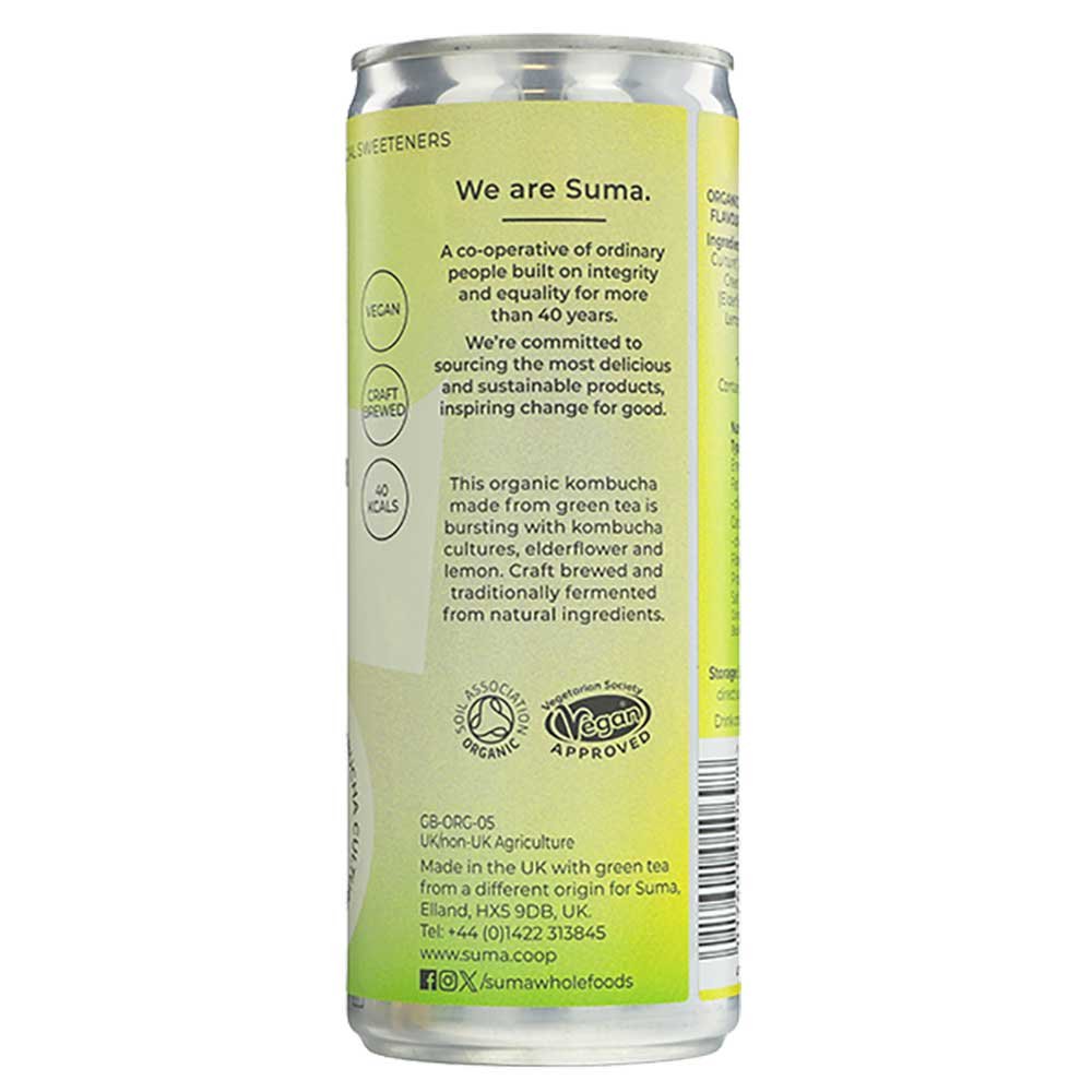 Organic Elderflower Lemon Kombucha Suma 250ml Organic Elderflower Lemon Kombucha Suma 250ml