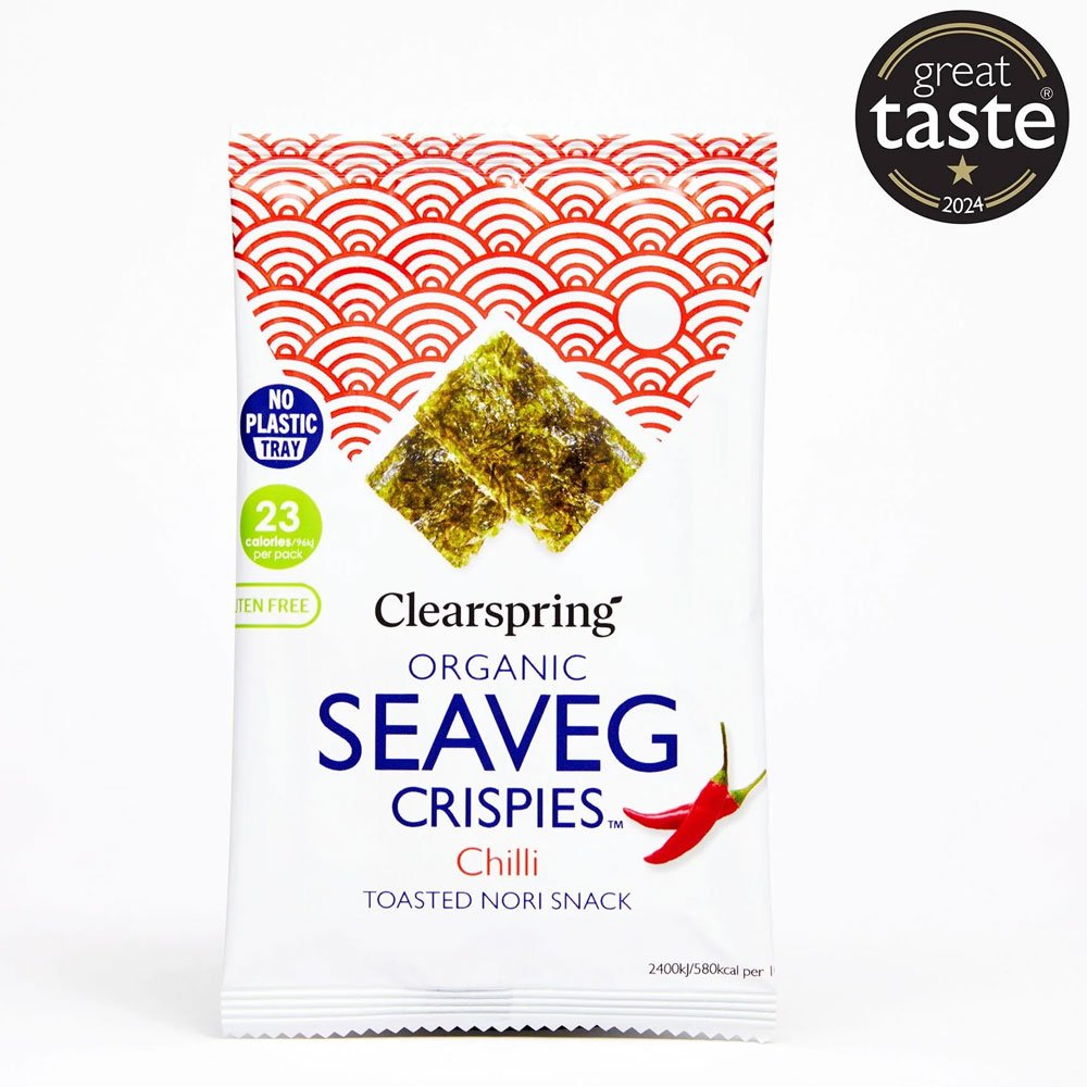 Organic Chilli Seaveg Crispies - toasted nori snack Clearspr