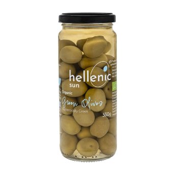Organic Green Olives - in brine Hellenic Sun 330g Organic Green Olives - in brine Hellenic Sun 330g