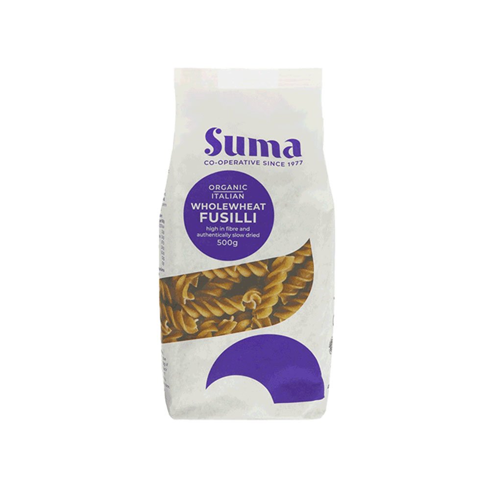 Organic Wholewheat Fusilli - in paper Suma 500g Organic Wholewheat Fusilli - in paper Suma 500g