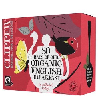 Organic English Breakfast Tea Bags - 80's Clipper 4x80bgs Organic English Breakfast Tea Bags - 80's Clipper 4x80bgs