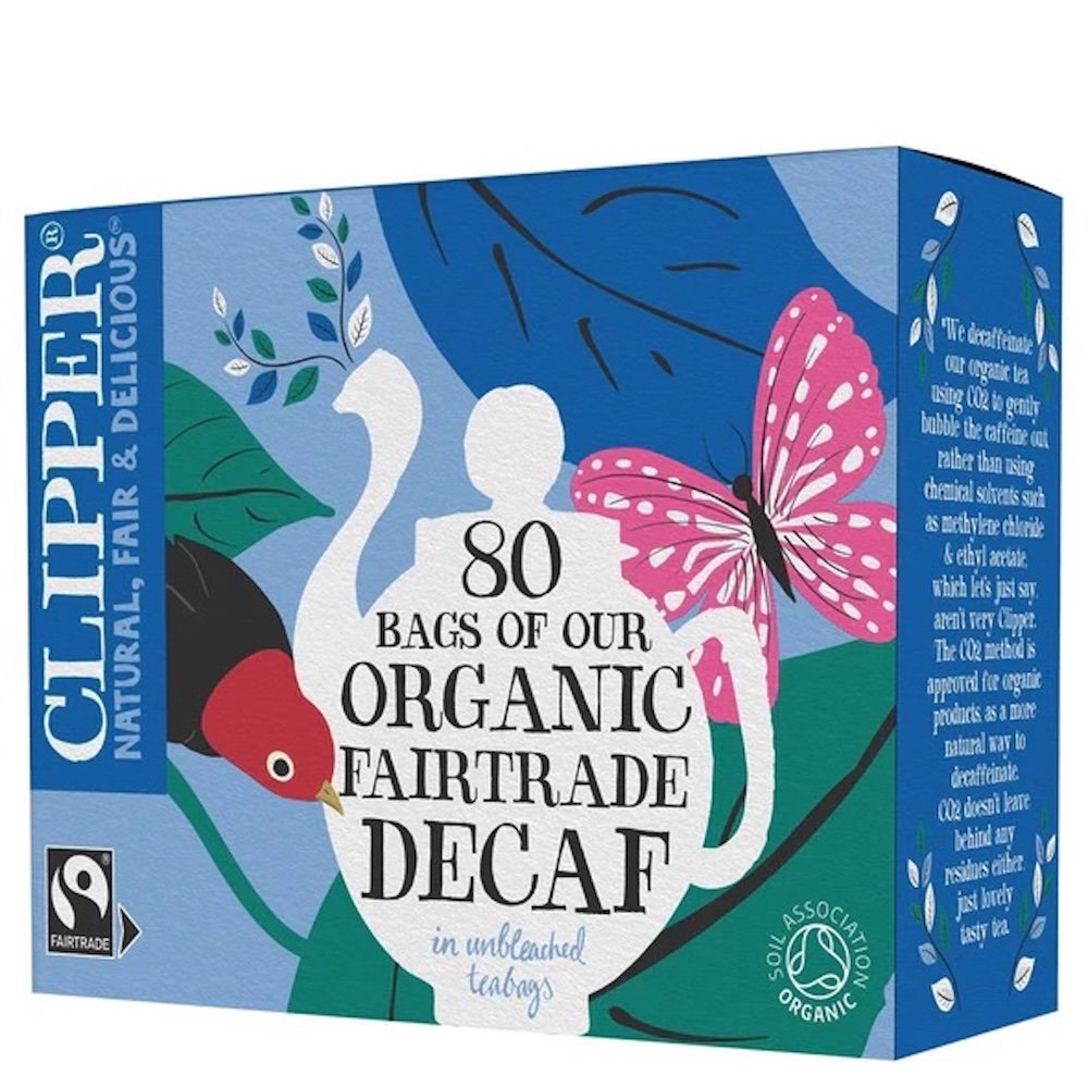 Organic Fairtrade Decaffeinated Tea Bags Clipper 4x80bgs Organic Fairtrade Decaffeinated Tea Bags Clipper 4x80bgs