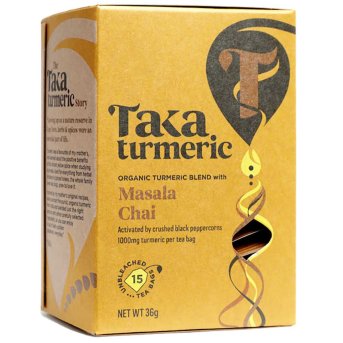 Organic Masala Chai Turmeric Tea Bags Taka Turmeric 15bgs