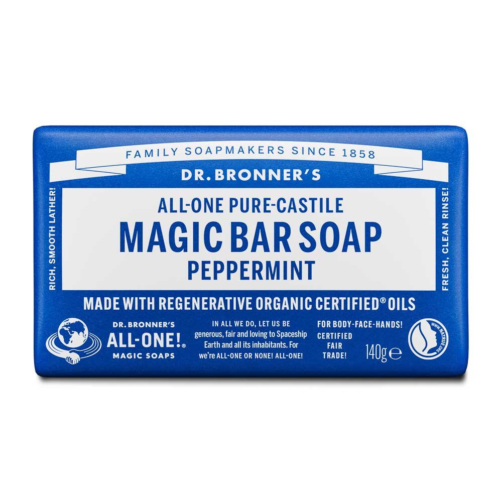 Organic Peppermint Soap Bar Dr. Bronner 12x140g Organic Peppermint Soap Bar Dr. Bronner 12x140g