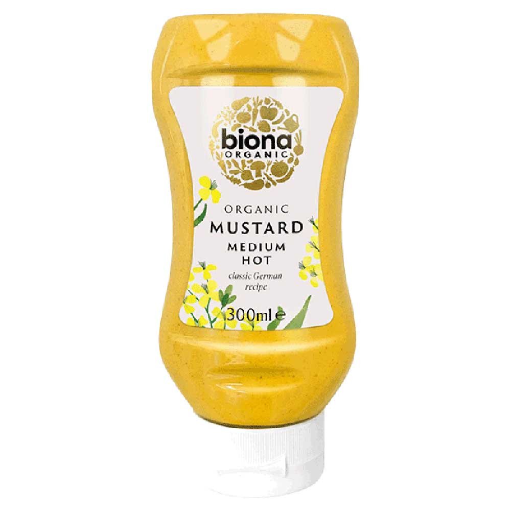 Organic Squeezy Mustard - German (medium hot) Biona 300ml