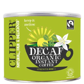 Organic Instant Decaf Coffee - 3 - tin Clipper 500g