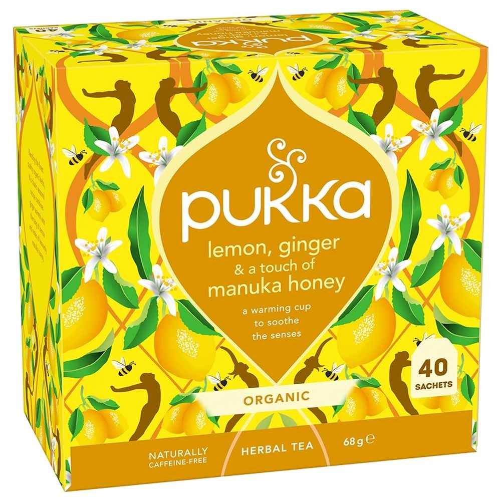 Organic Lemon, Ginger & a touch of Manuka Pukka 4x40bags Organic Lemon, Ginger & a touch of Manuka Pukka 4x40bags